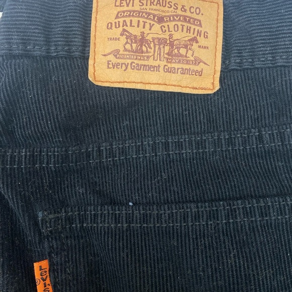 VINTAGE 90S ORANGE TAB BLACK CORDUROY LEVIS - Picture 7 of 7